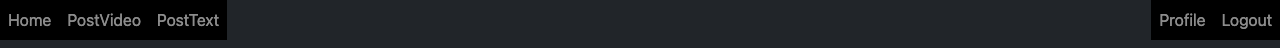 Profile entry in the navbar